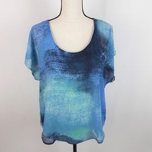 NWT World Unity Embellished Top 2 Piece Blue L